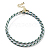 Polyester Cord Braided Necklace Makings MAK-L043-03G-19-1