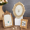 3Pcs 3 Styles Resin & Linen Photo Frame Jewelry Necklace Display Stands ODIS-OC0001-97-4