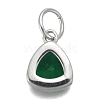 304 Stainless Steel Cubic Zirconia Pendant ZIRC-P080-B12-2