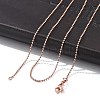 1.5mm Rack Plating Brass Ball Chain Necklaces for Women Men MAK-L044-62RG-1