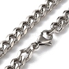 304 Stainless Steel Cuban Link Chain Necklaces for Men NJEW-B117-01I-P-1