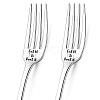 Word Pattern Stainless Steel Fork AJEW-WH0191-005-1