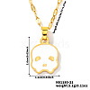 Stainless Steel Enamel Halloween Skull Pendant Dapped Chain Necklaces VT5751-3