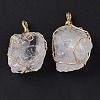 Copper Wire Wrapped Natural Raw Gemstone Pendants G-C023-11-4