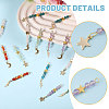 15Pcs 5 Colors Natural Carnelian & Green Aventurine & Rose Quartz & Amethyst & Apatite Faceted Round Beaded Pendants PALLOY-CA00041-4
