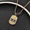 Adjustable Brass Hollow 11:11 Oval Pendant Necklaces NJEW-NH0001-06G-4