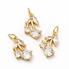 Rack Plating Brass Micro Pave Cubic Zirconia Charms ZIRC-K089-07G-2