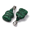 Synthetic Malachite Pendants G-B127-06P-02-2