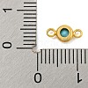 Rack Plating Brass Pave Cubic Zirconia Flat Round Links Connector Charms KK-P277-56A-4