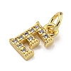 Initial Letter Brass with Cubic Zirconia Charms KK-Q814-26E-G-2