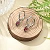 304 Stainless Steel Micro Pave Cubic Zirconia Hoop Earrings STAS-R004-04P-01-2