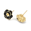 Flower Brass & Sterling Silver Pin Stud Earrings KK-M326-22G-2