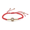 Round with Evil Eye Braided Bead Bracelet for Girl Women BJEW-JB06974-3