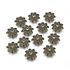 8-Petal Tibetan Style Alloy Flower Bead Caps TIBEB-2347-AB-FF-1