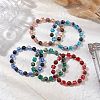 Natural Mixed Gemstone Round Beaded Stretch Bracelets for Women BJEW-JB11366-1