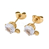 Ion Plating(IP) 304 Stainless Steel Rhinestone Stud Earring Findings STAS-P373-04B-G01-1