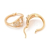 Brass Micro Pave Clear Cubic Zirconia Hoop Earrings EJEW-A107-05B-KCG-2