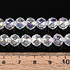 AB Color Plated Transparent Glass Round Beads Strands EGLA-T029-8mm-12T-18-4
