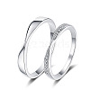 Rhodium Plated 925 Sterling Silver Finger Rings WG194F9-02-5