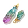 Electroplated Raw Rough Natural Quartz Crystal Big Pendants G-A229-02G-01-2