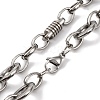 201 Stainless Steel Column and Oval Links Necklace NJEW-F222-20P-2