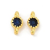 Brass Cubic Zirconia Flat Round Connector Charms KK-H204-02G-03-1