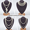 ANATTASOUL Plastic Pearl Beaded Necklace & Wrap Bracelet & Teardrop Dangle Stud Earrings with Crystal Rhinestone SJEW-AN0001-03-4