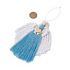 Handmade Macrame Cotton Angel Hanging Ornaments HJEW-JM02760-01-3