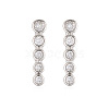 Brass Clear Cubic Zirconia Stud Earrings WGA7D61-02-2
