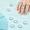 12Pcs 12 Constellation 304 Stainless Steel Open Cuff Rings Set for Women RJEW-TZ0001-02-5
