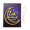 Eid Theme Density Board Wooden Wall Ornament Doorplate Pendants HJEW-C004-02E-2