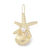 Shell & Starfish Alloy Hair Barrettes AJEW-A056-03C-G-2