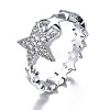 Star Brass Micro Pave Clear Cubic Zirconia Finger Rings for Women FS-WGB2D32-02-2