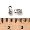 Brass Micro Pave Clear Cubic Zirconia Tube Bails KK-B110-05P-3