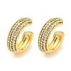 Brass Micro Pave Cubic Zirconia Cuff Earrings EJEW-C104-094G-1