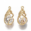 Brass Cubic Zirconia Pendants X-KK-S354-111-NF-2