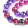 Electroplate Transparent Crackle Glass Beads Strands X-EGLA-N006-027-3