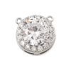 Brass Micro Pave Cubic Zirconia Connector Charms KK-U041-01P-01-1