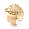 Textured Heart Alloy Open Cuff Bangles for Women BJEW-A027-01G-2