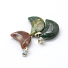 Moon Natural Indian Agate Pendants G-Q369-05-2