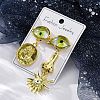 Alloy & Resin Dangle Stud Earrings EJEW-M075-03G-5