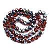 Electroplate Transparent Glass Beads Strands EGLA-A034-T8mm-Q18-2