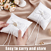 Square Polyester with Plastic Pearl Flower Wedding Finger Ring Display Pillow RDIS-WH0016-24B-3