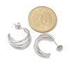 304 Stainless Steel Triple C-Shaped Stud Earrings for Women EJEW-C096-68P-02-3