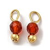Natural Carnelian Faceted Round Charms PALLOY-NH00003-1
