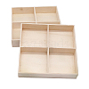 2Pcs 4 Grids Square Wooden Display Trays for Jewelry AJEW-DJ0001-94A-1