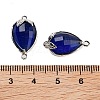 Cat Eye Faceted Teardrop Connector Charms G-B081-02P-01-3