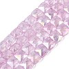 Electroplate Transparent Crackle Glass Beads Strands EGLA-Q135-02A-B04-1