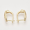 Brass Hoop Earring Findings with Latch Back Closure KK-T048-018G-NF-2