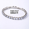 Hip-hop Brass Micro Cubic Zirconia Link Chain Bracelets for Men and Women FX8797-21-1